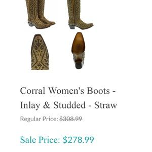 Woman’s size 7 snip toe Corral cowboy boots.